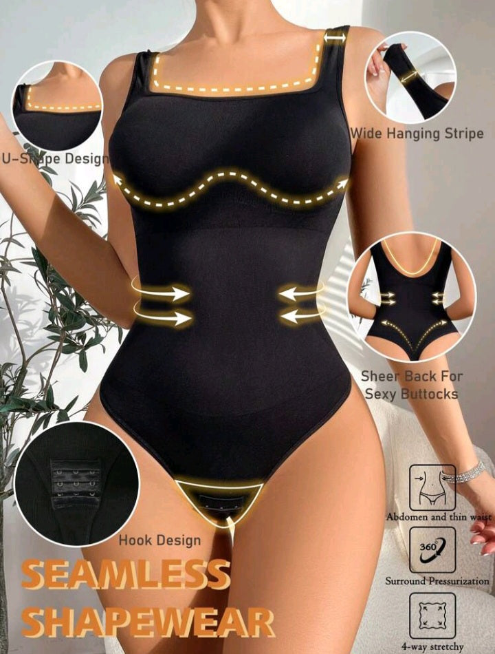 Seamless Thong Body Shaper Bodysuit